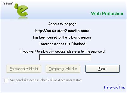 Fig.6: eScan Web Protection Alert