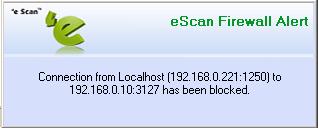 Fig.2: eScan Firewall Alert